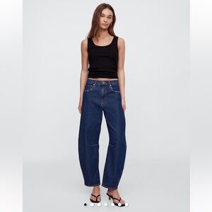 Gap Studded High Rise Barrel Jeans